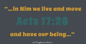Acts 17:28 In Him we Live and Have our Being- devotional